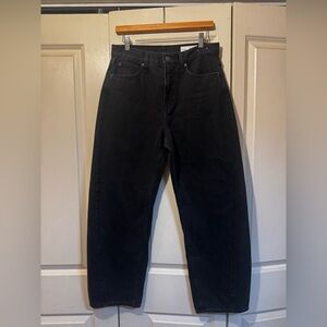GAP High Rise Barrel Jeans Size 28 6 Black